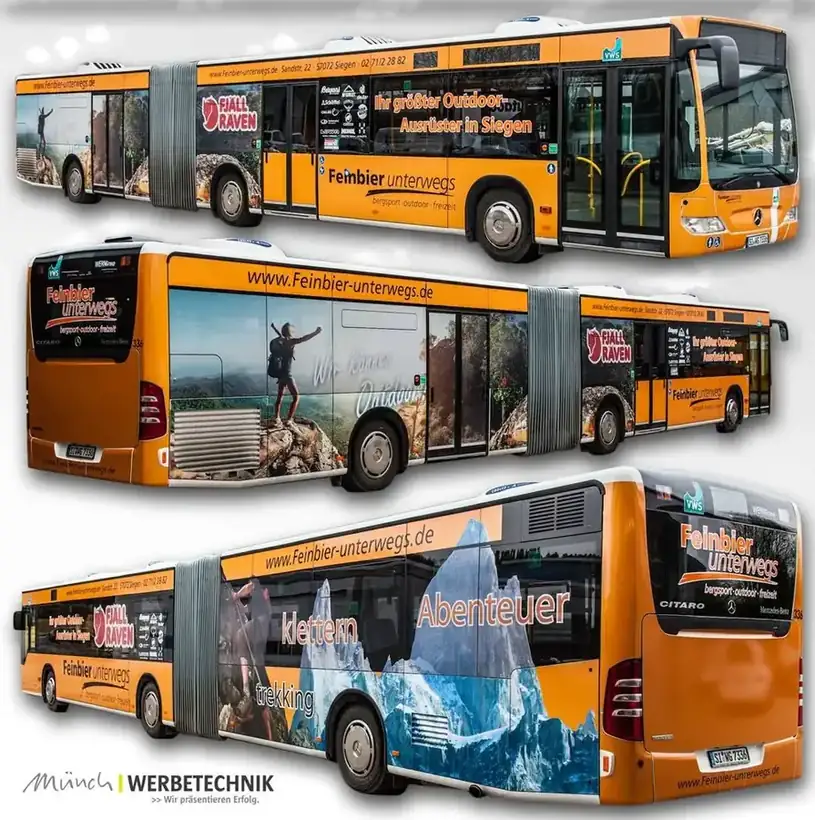 Linienbusse Feinbier – Fahrzeugbeschriftung von Münch Werbetechnik Siegen