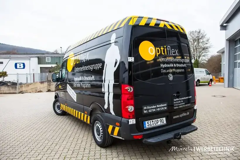 Optiflex Transporter Heck – Fahrzeugbeschriftung von Münch Werbetechnik Siegen