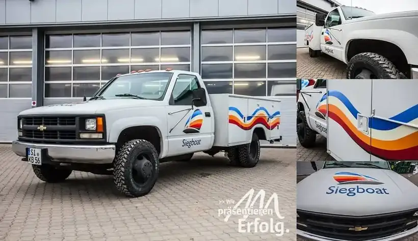 Pickup Siegboat – Fahrzeugbeschriftung von Münch Werbetechnik Siegen