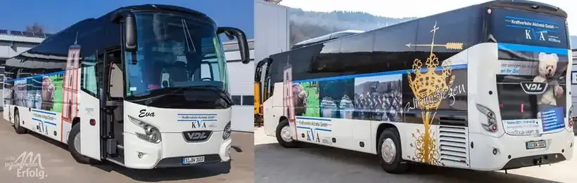 Reisebusse beschriftet – Fahrzeugbeschriftung von Münch Werbetechnik Siegen