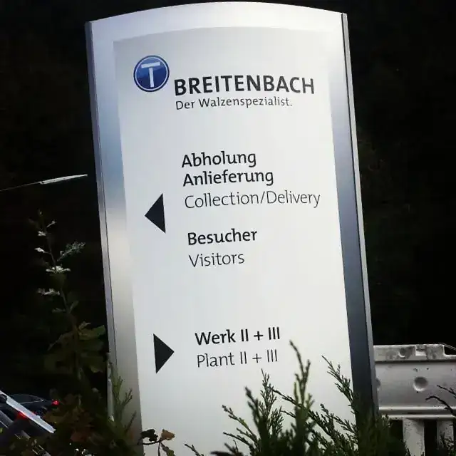 Leitschild Breitenbach Anlieferung – Schilder & Leitsysteme von Münch Werbetechnik Siegen