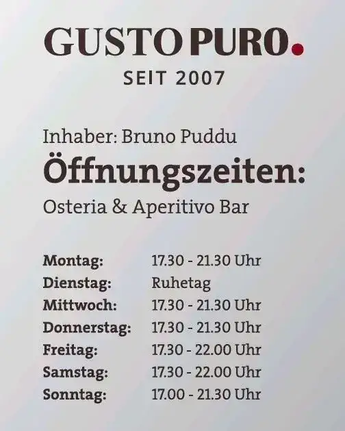 Öffnungszeiten Gusto Puro – Schilder & Leitsysteme von Münch Werbetechnik Siegen